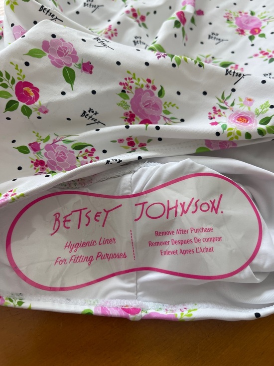 Betsey Johnson Polka Dot Bouquet Print One-Piece Swimsuit & Sarong Size Large - Picture 5 of 8